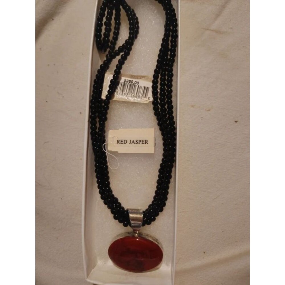 Sterling silver 925 red jasper necklace